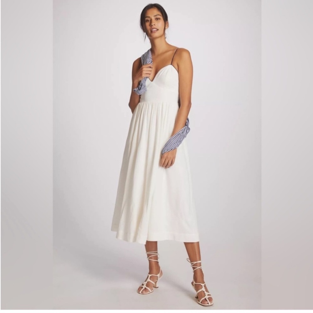 NWT Maeve by Anthropology Sleeveless Maxi Dress Ivory Size 4